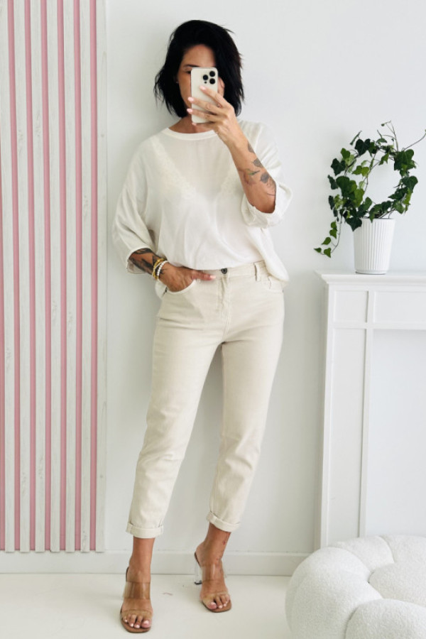 Spodnie chill - kremowe