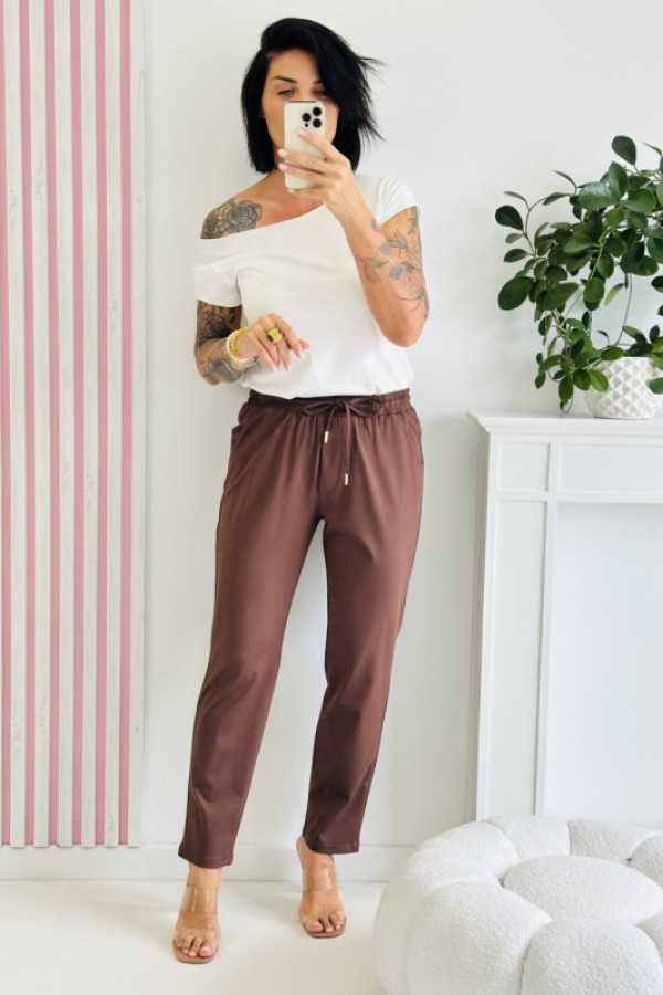 Spodnie lola - ciemno brązowe