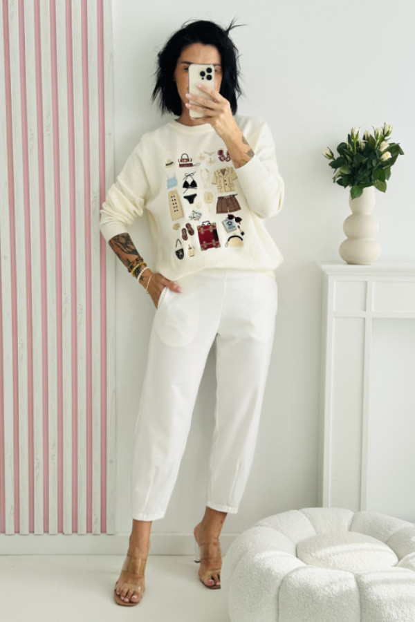 Sweter outfits - kremowy