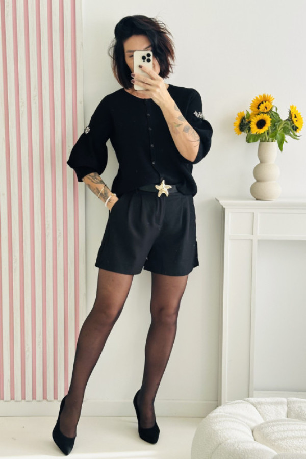 Sweterek large crystals - czarny