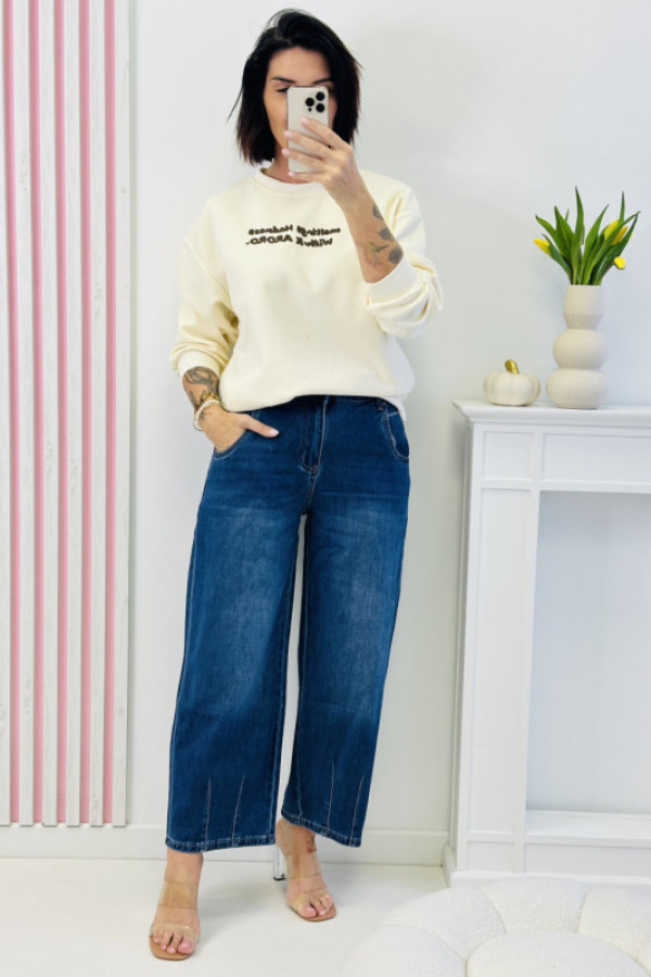 Bluza cozy - kremowa