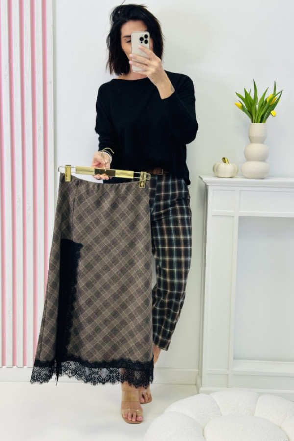 Spódnica lace - brązowa