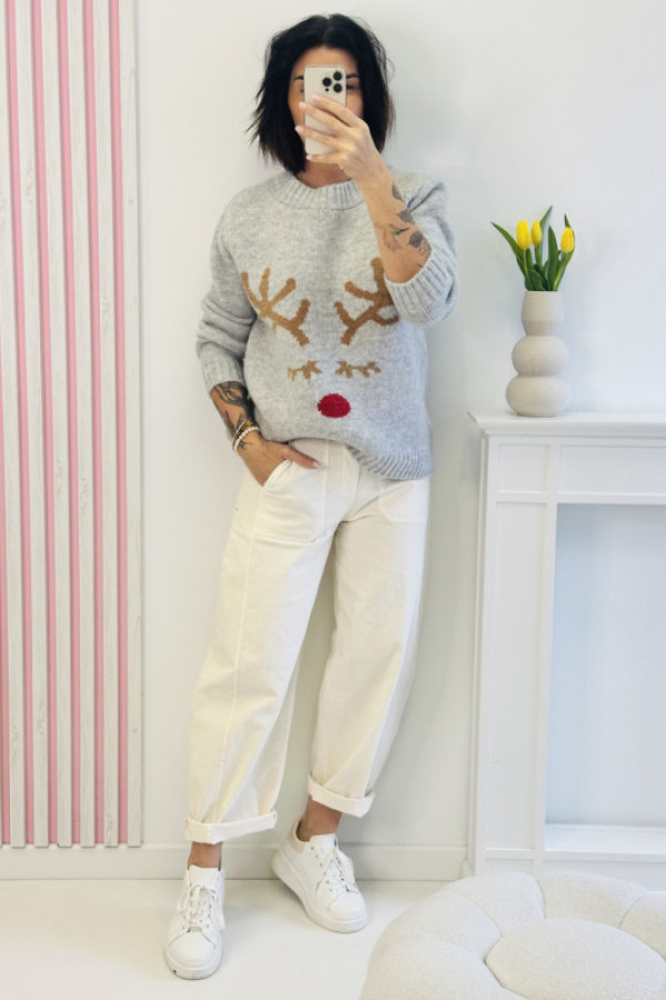Sweter christams time - szary