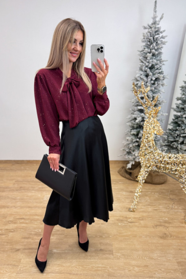 Spódnica satynowa midi verona - czarna