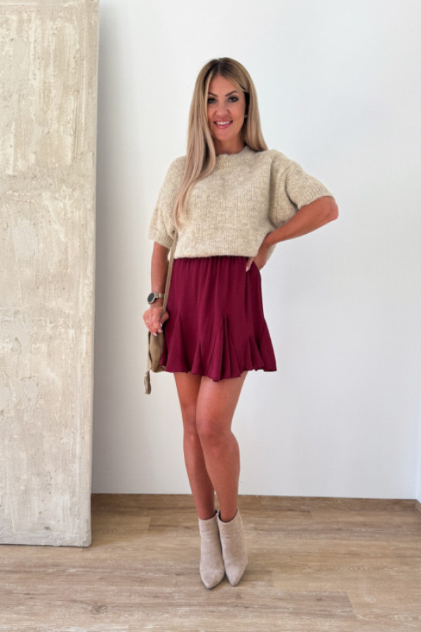 Spódnica na gumce serena - bordowa