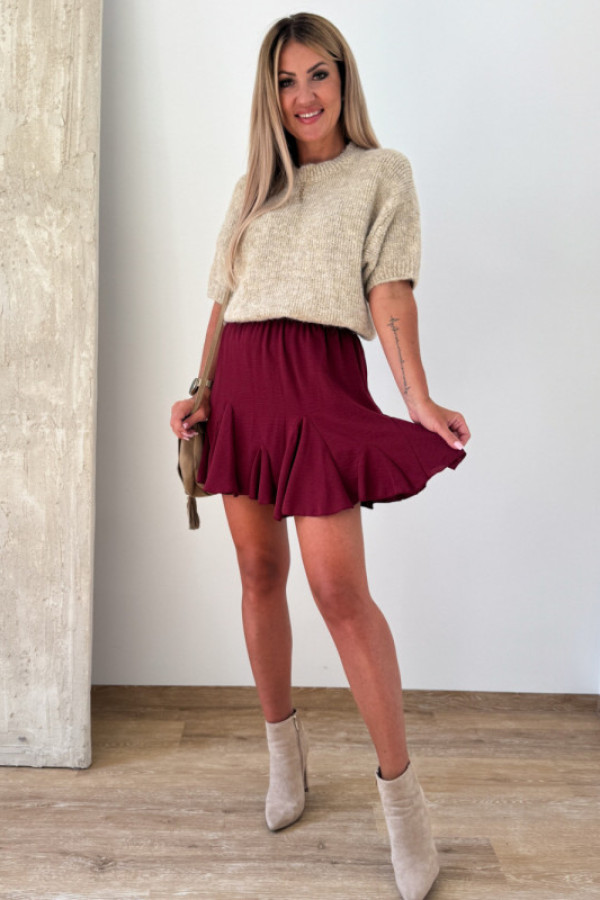 Sweter z krótszym rękawem alva - beżowy