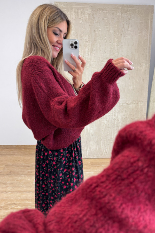 Sweter oversize vandetta - burgundowy