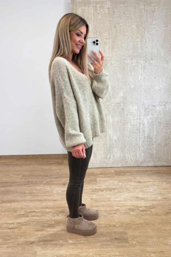 Sweter oversize vandetta - beżowy