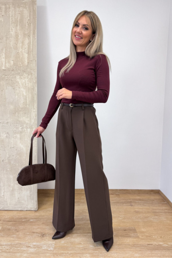 Bluzka z półgolfem elastyczna batis - bordowa