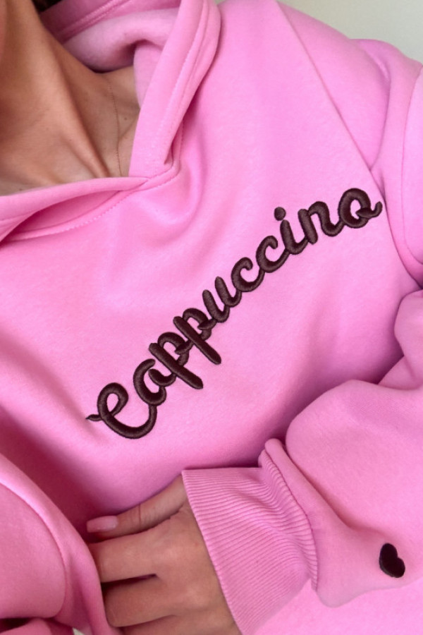 Bluza z kapturem cappuccino - różowa