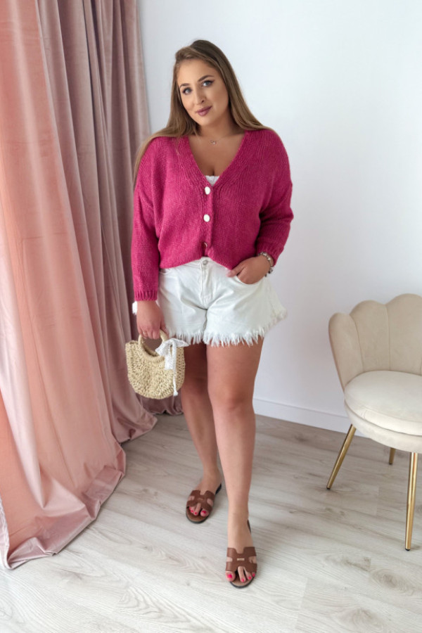 Sweter zapinany na złote guziki veso - malina