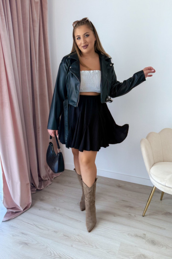 Preorder spódniczka krótka rozkloszowana cloche - czarna (dostawa 12.11.)