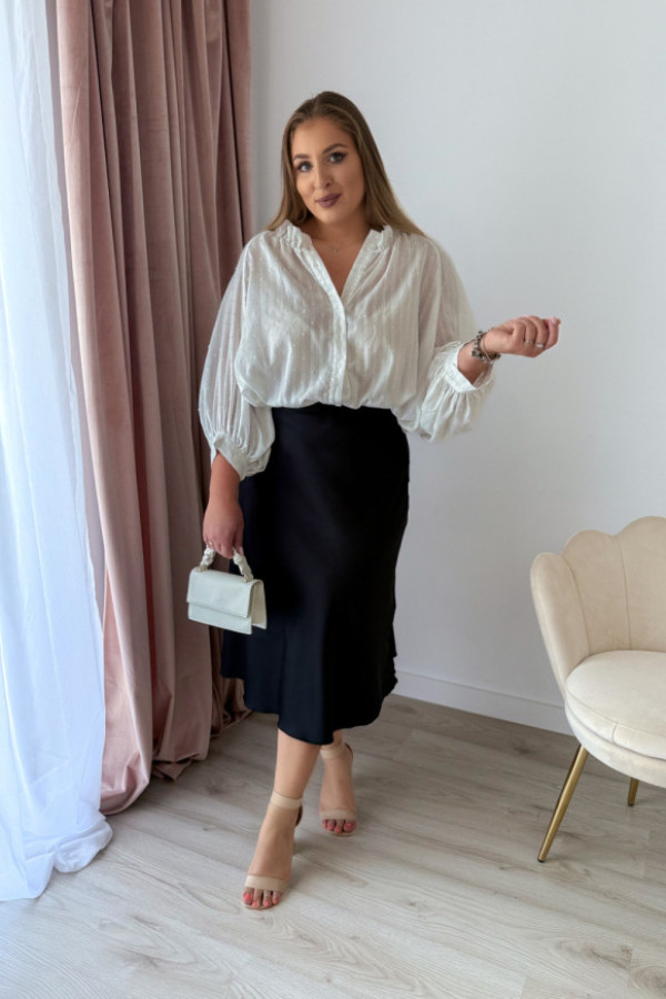 Spódnica midi satynowa cloe - czarna