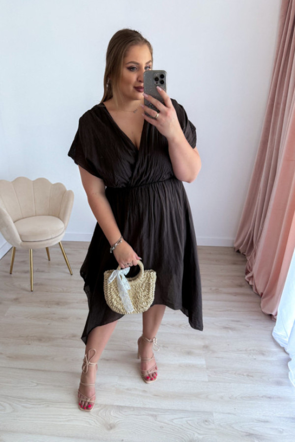 Sukienka asymetryczna alma - czekolada