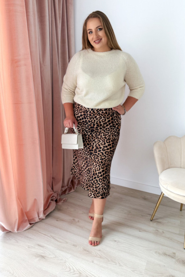 Sweter z okrągłym dekoltem baby alpaca sonia - kremowy