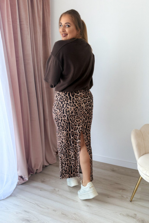 Spódnica maxi w panterkę vogue