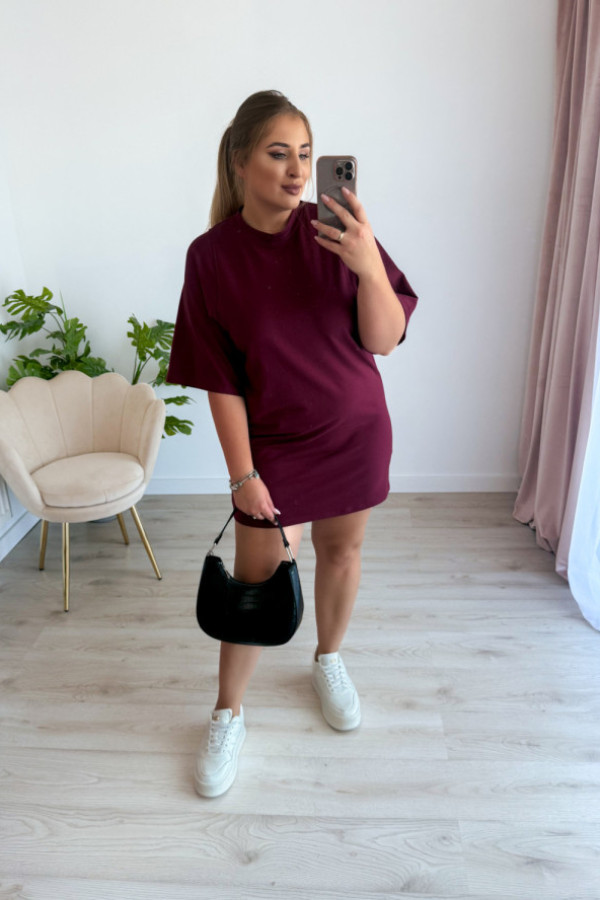 Sukienka koszulka basic ellee - bordo