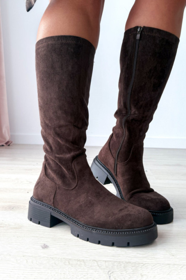 Kozaki zamszowe czekoladowe ideal