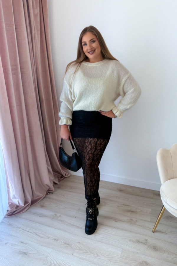 Spódnica midi koronkowa peyton - czarna