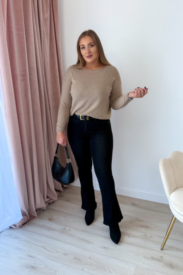 Sweter z kaszmirem i wełną basic premium rhea - beż