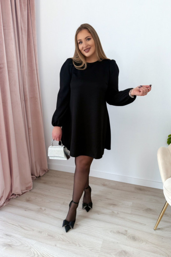 Preorder sukienka eleganckie masełko w kształcie litery a mariah - czarna (dostawa 18.11)