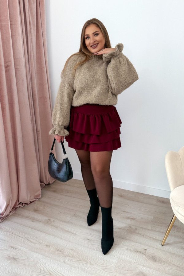 Spódnica z falbanek rosi - bordo