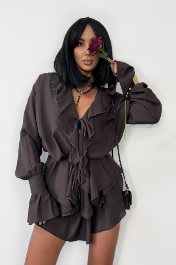 Czekoladowy komplet z falbanami la milla