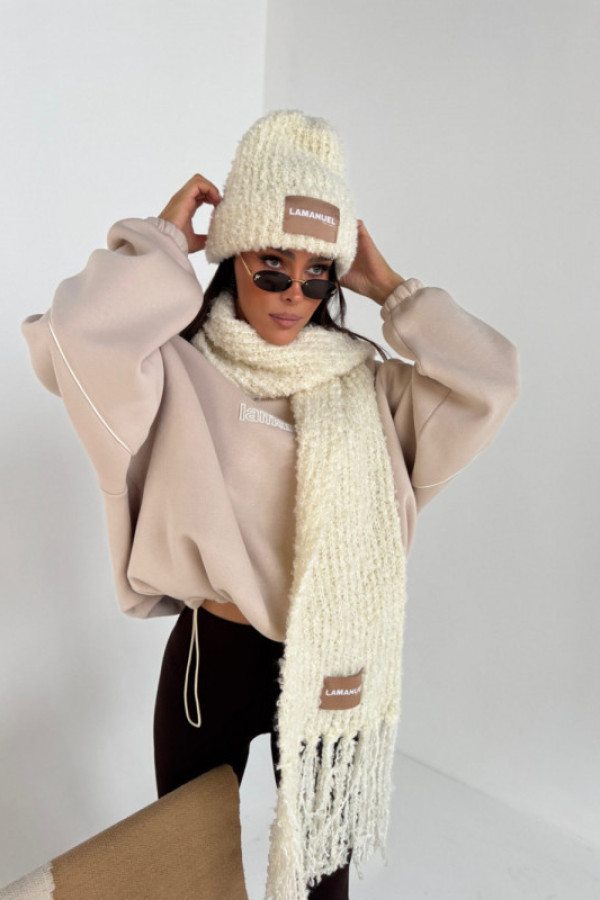 Szalik plushie ecru la manuel