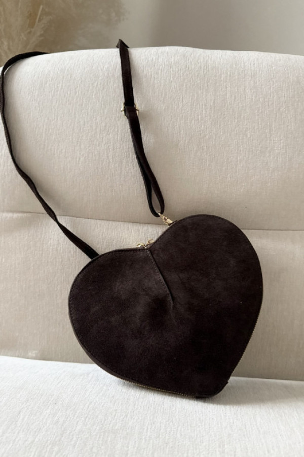 Skórzana zamszowa torebka amore czekolada laura biaggi