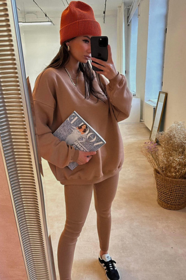 Komplet dresowy basic camel