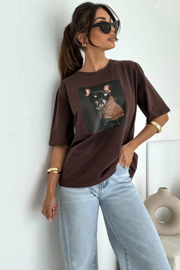 T-shirt frenchi friend | chocolate