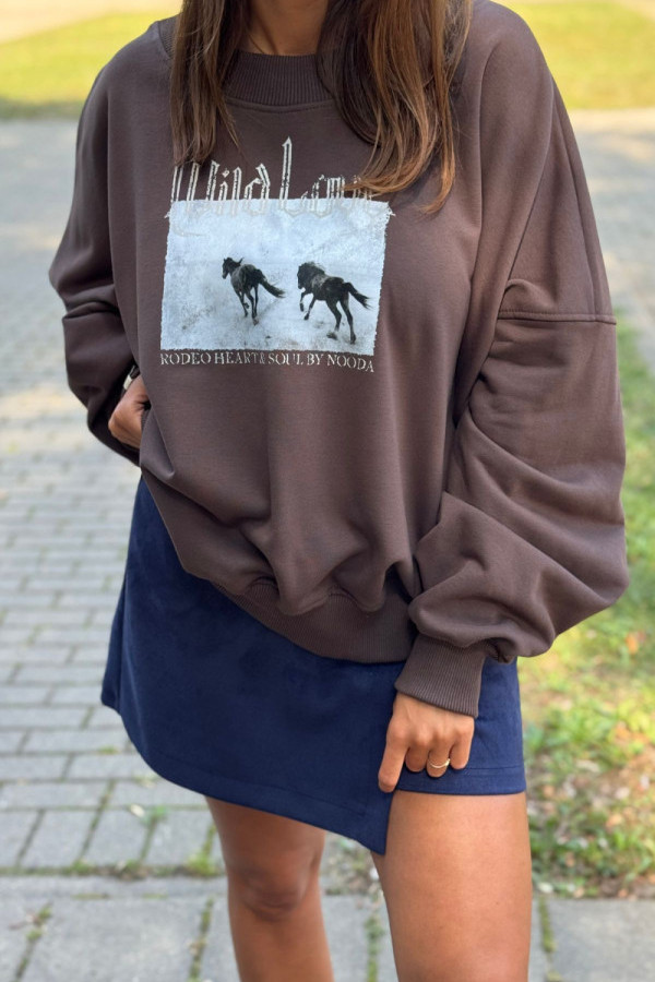 Oversizova bluza nooda wild rodeo| czekolada