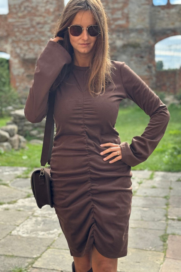 Zamszowa sukienka montana lemonada| czekolada