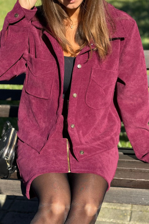 Sztruksowa kurtka toledo | plum