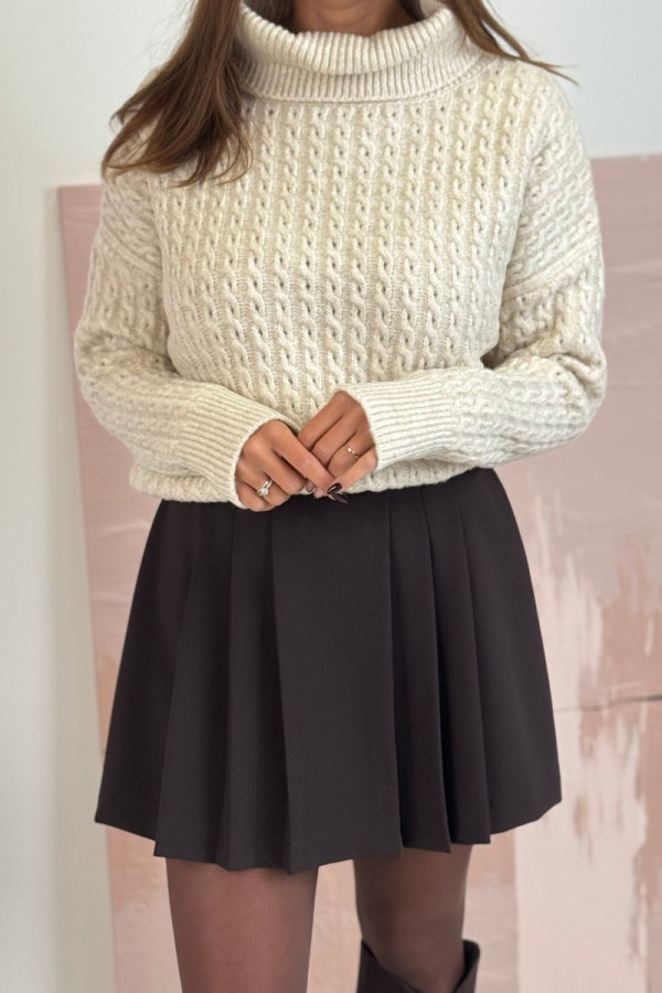 Sweter golf inko z wełną| latte