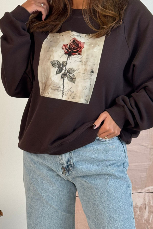 Oversizova bluza rose| czekolada