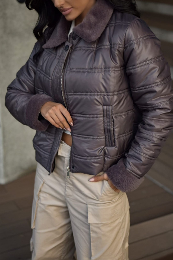 Pikowana kurtka osaka| czekolada