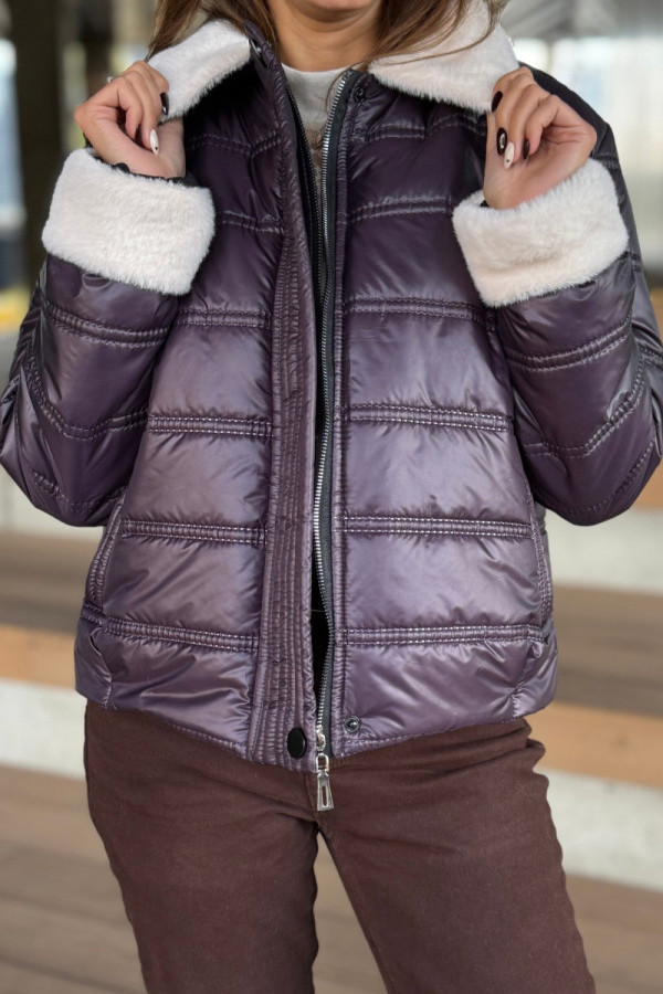 Pikowana kurtka osaka| plum