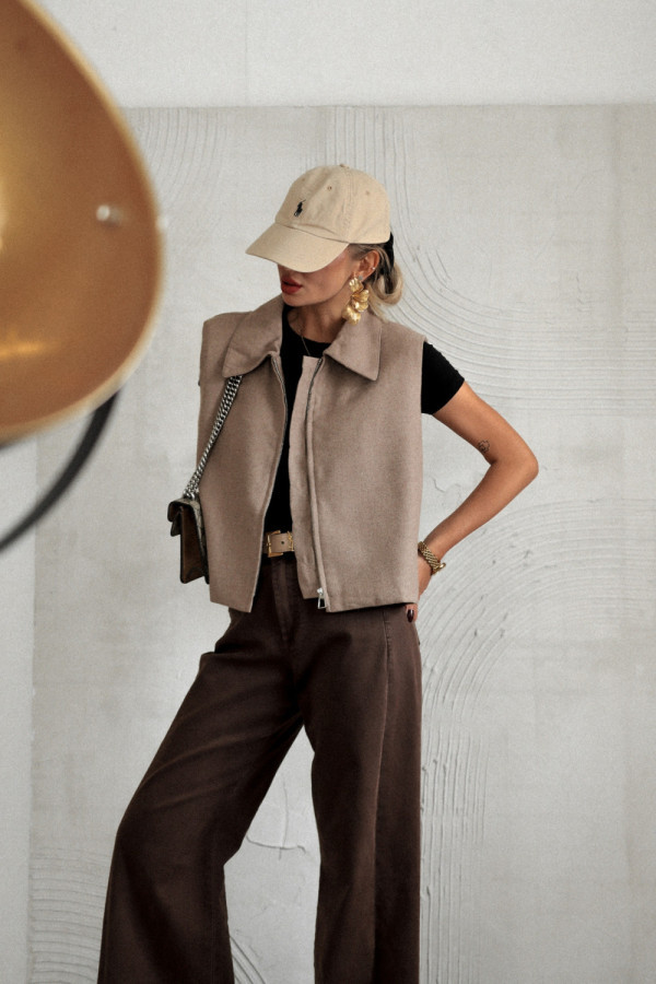 Kamizelka city glow z domieszką wełny beżowa