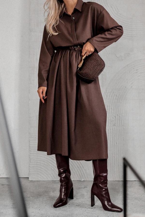 Sukienka maxi cafe noir czekoladowa