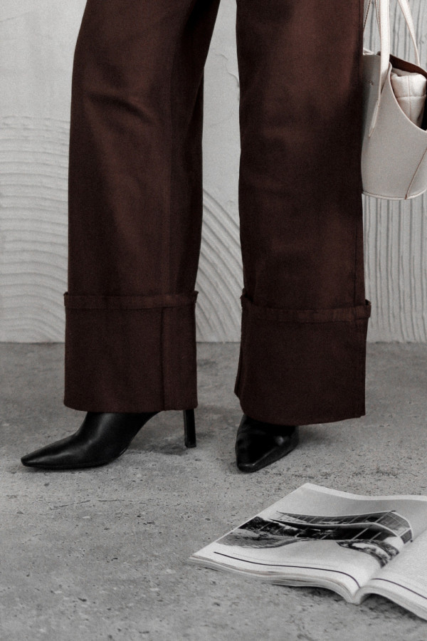 Spodnie denim tower tailored czekoladowe