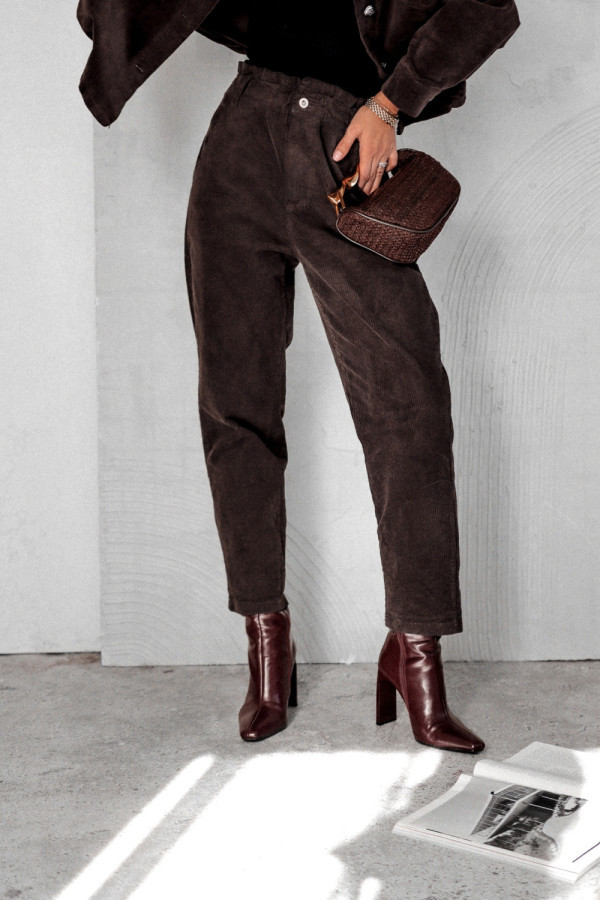 Spodnie sztruksowe city bloom czekoladowe