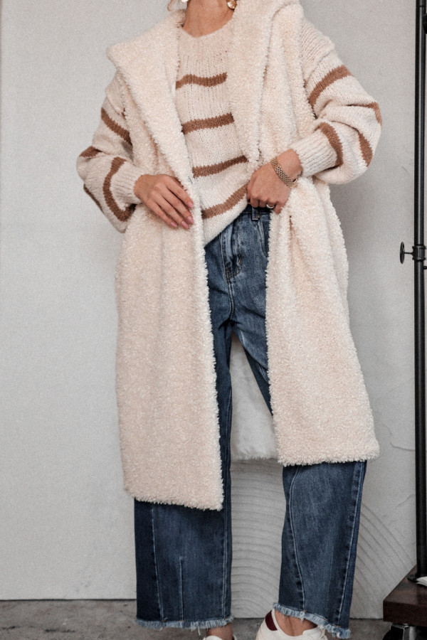 Kamizelka chrome pulse o luźniejszym kroju - ecru