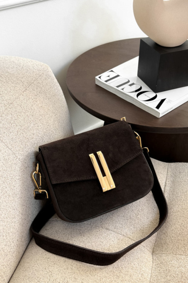 Torebka 100% skóra zamszowa demmie czekolada