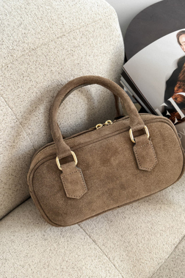 Torebka 100% skóra zamszowa bowl mocha