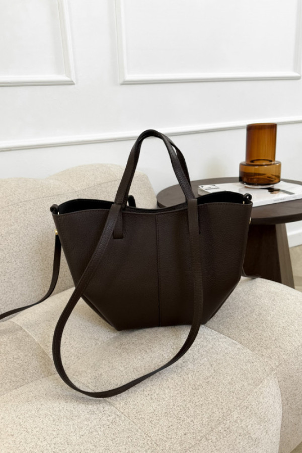 Torebka 100% skóra naturalna solene gorzka czekolada