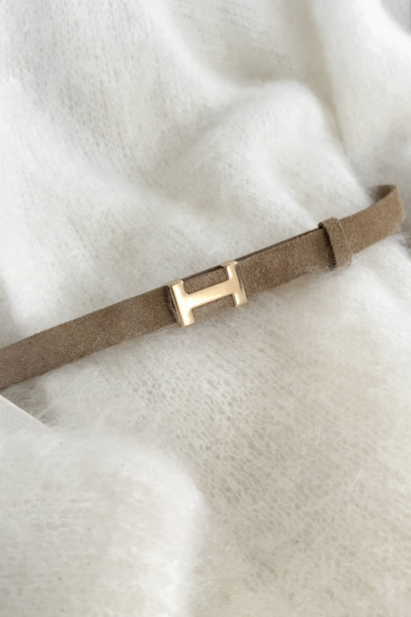 Pasek 100% skóra zamszowa paris beż