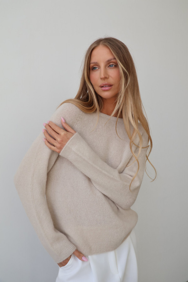 Sweter z baby alpaką beż arosa
