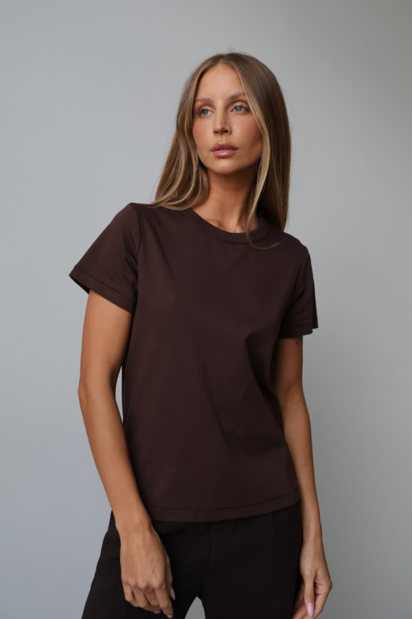 T-shirt premium 100% bawełna czekolada maelis