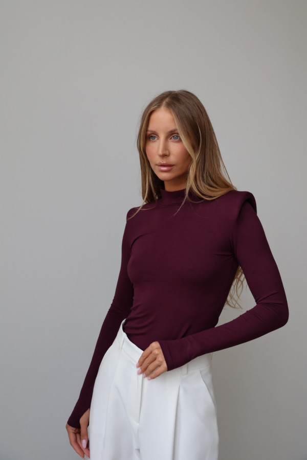 Golf z poduszkami 100% wiskoza ameline śliwka